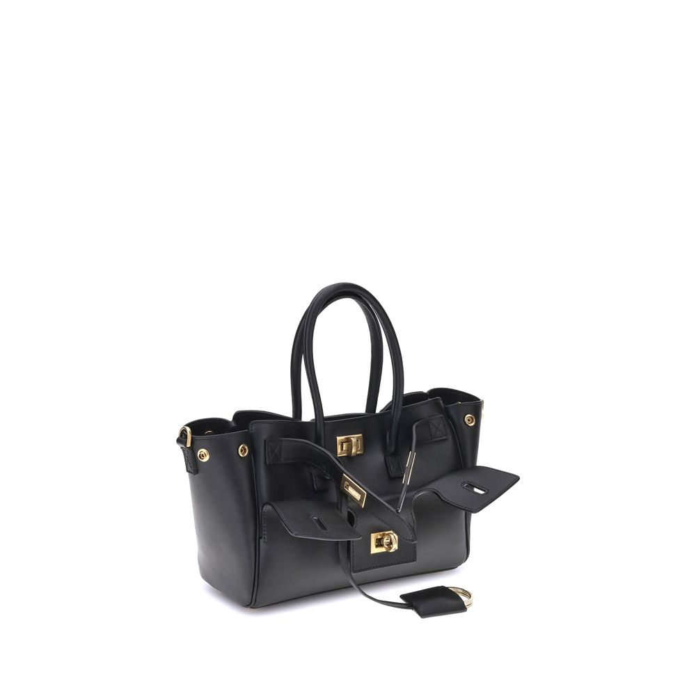 Balenciaga Schwarze Schultertasche aus Kalbsleder Bos Taurus